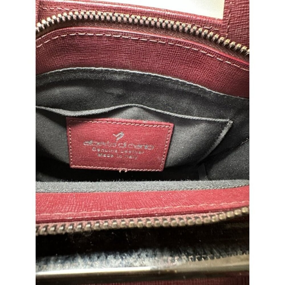 Alberta Di Canio burgundy Genuine Leather Satchel Handbag Made In Italy - Picture 4 of 7